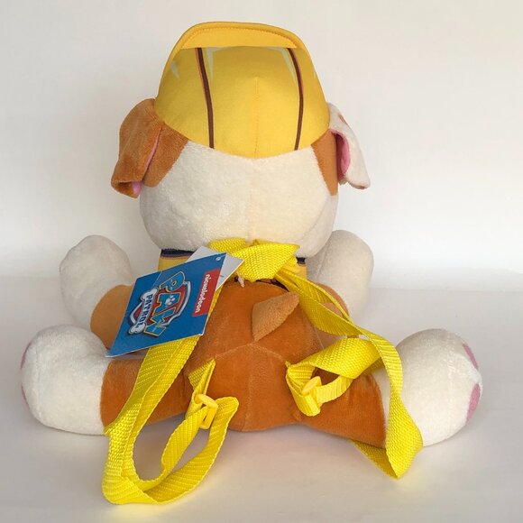New w/Tag Paw Patrol Rubble Plush Backpack  Large Pillow Pal Bag For Age 3+ - Picture 5 of 10